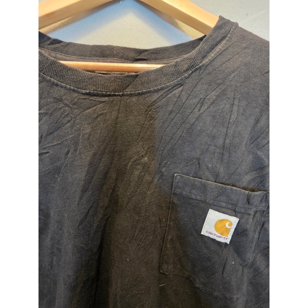Carhartt Mens Loose Fit Long Sleeve Pocket T-Shirt Black XL K126 BLK Distressed - Picture 10 of 13
